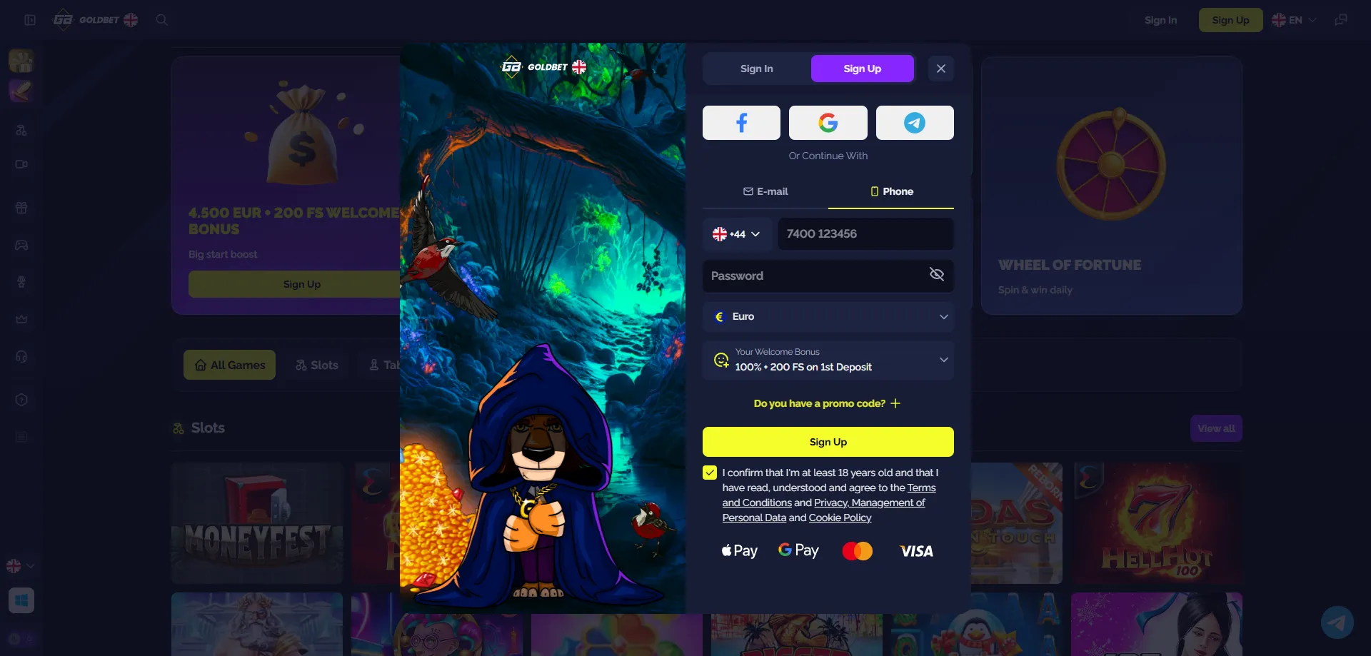 Goldbet Casino registration process Bangladesh — sign up steps